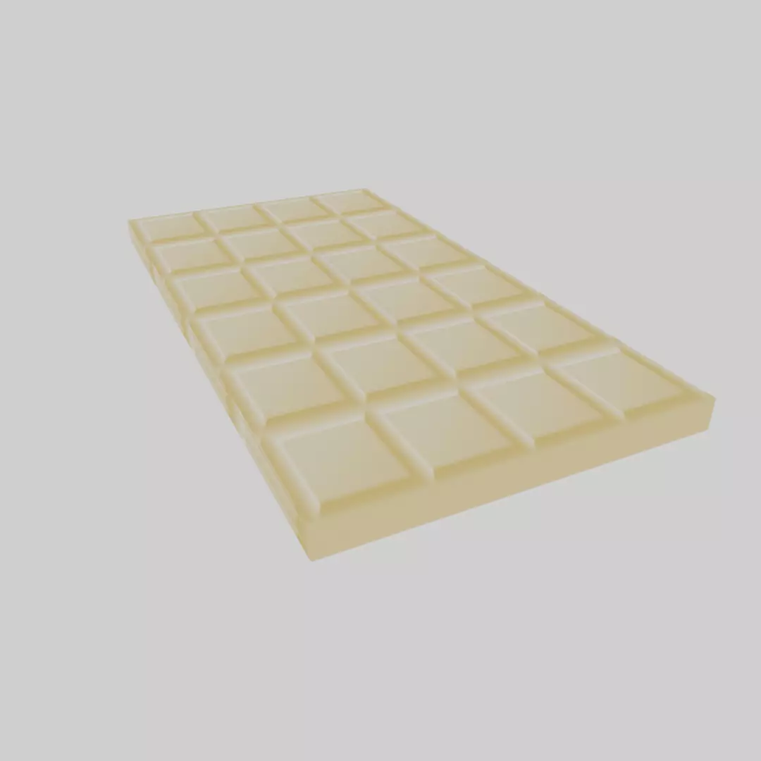 white chocolate bar Low-poly 3D model_0