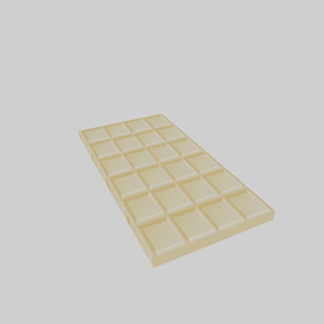 white chocolate bar Low-poly 3D model_1