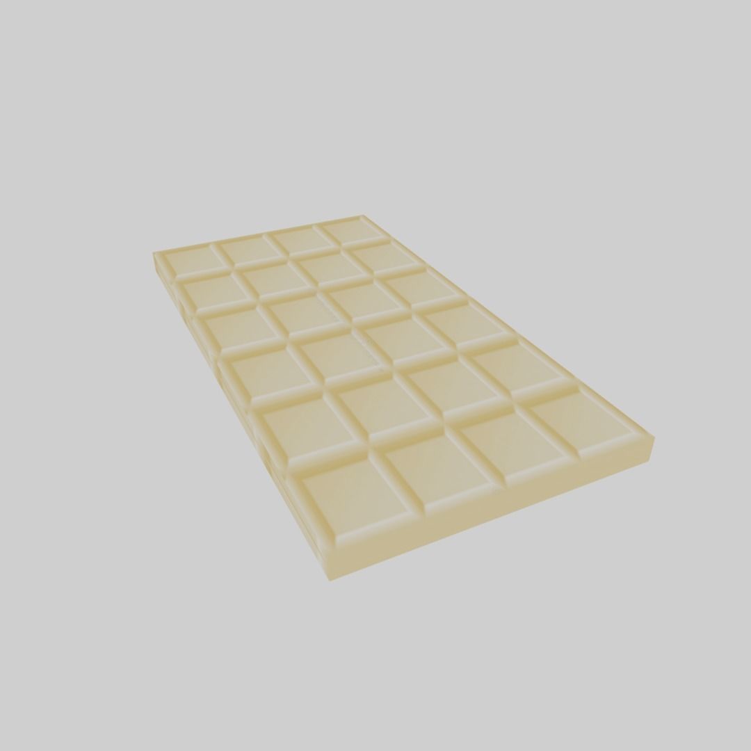 white chocolate bar Low-poly 3D model_4