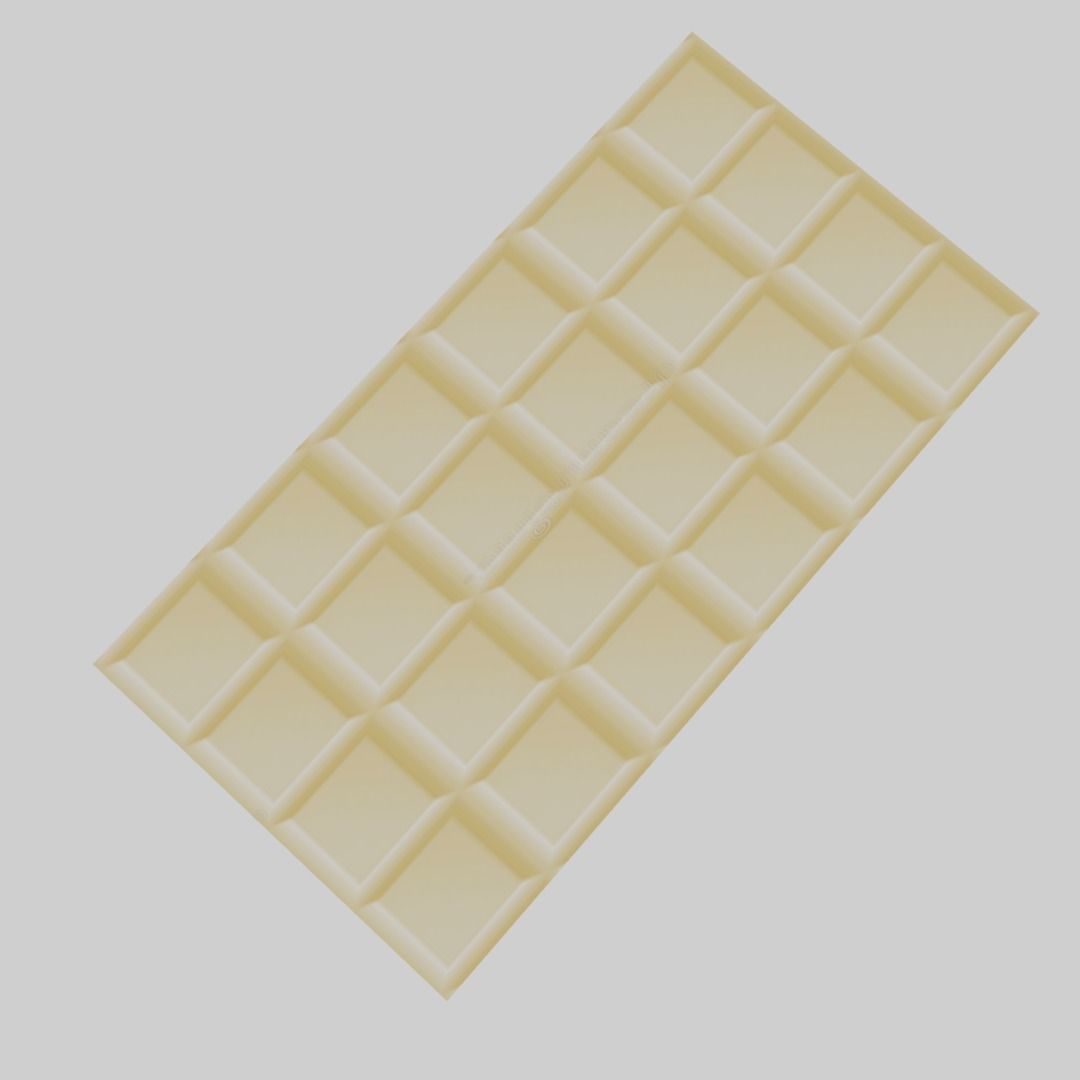 white chocolate bar Low-poly 3D model_9