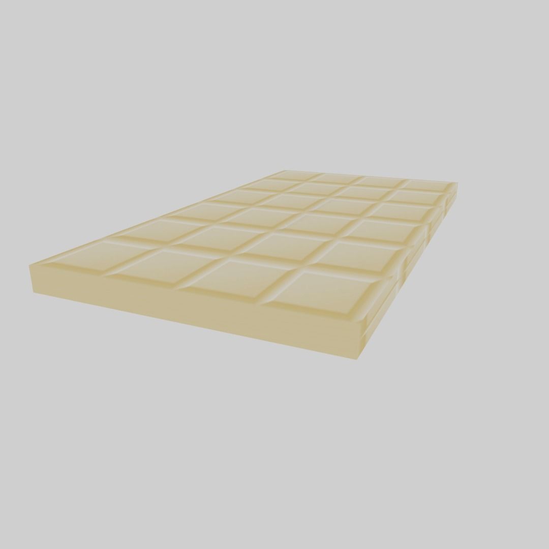 white chocolate bar Low-poly 3D model_2