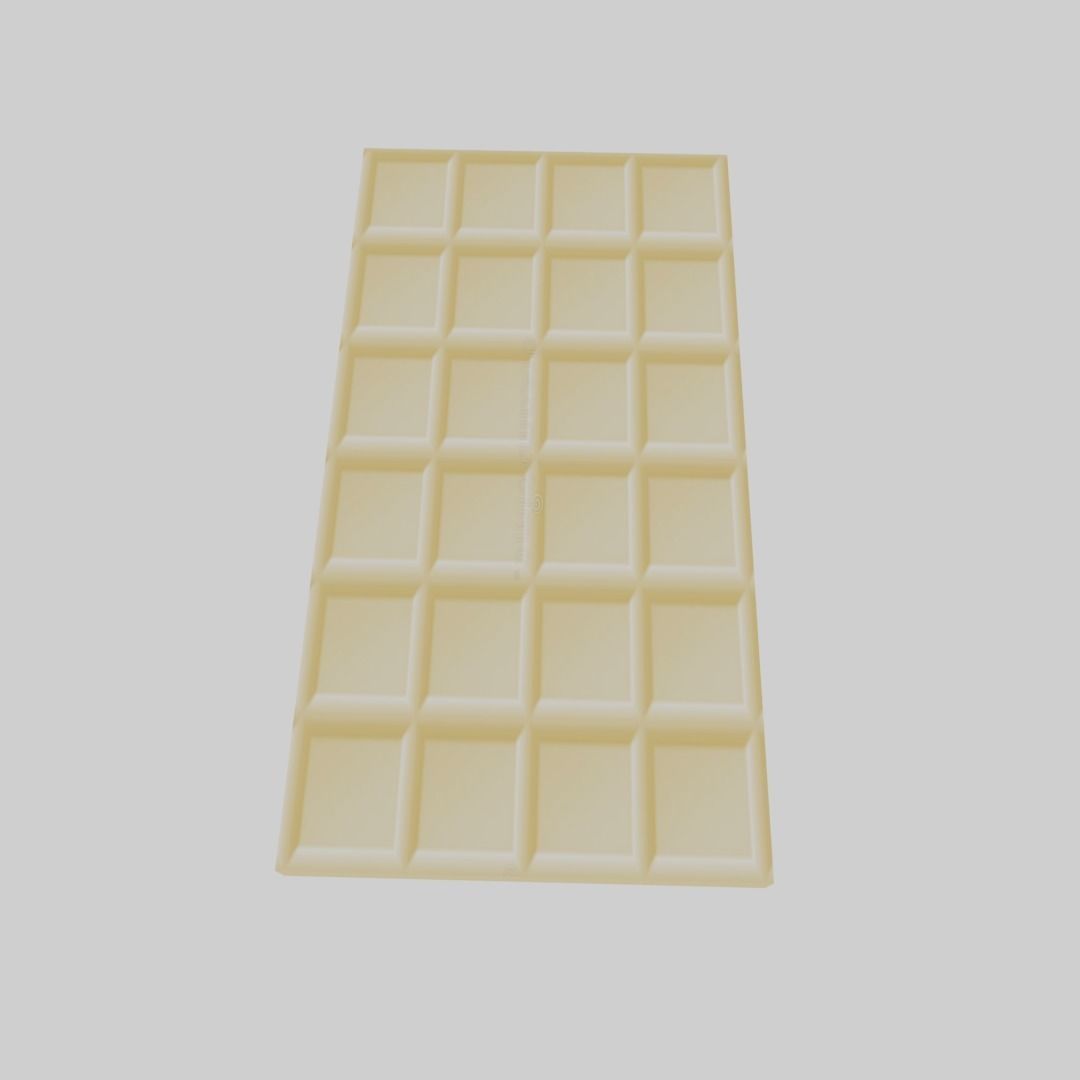 white chocolate bar Low-poly 3D model_6
