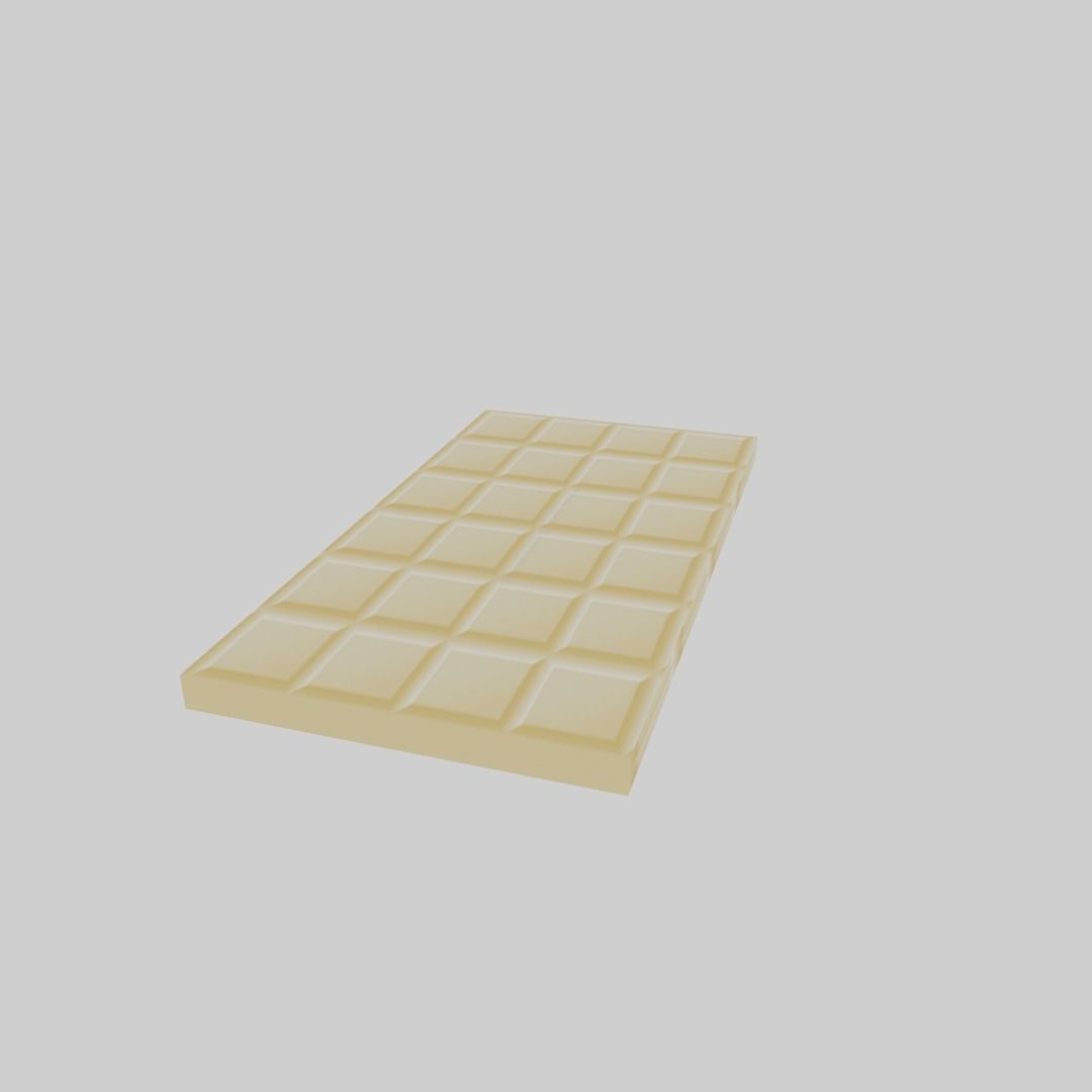 white chocolate bar Low-poly 3D model_11