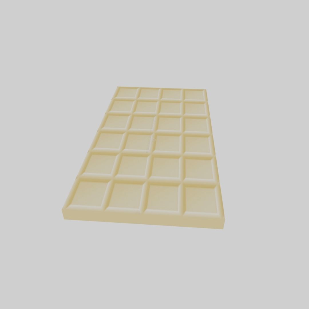 white chocolate bar Low-poly 3D model_5