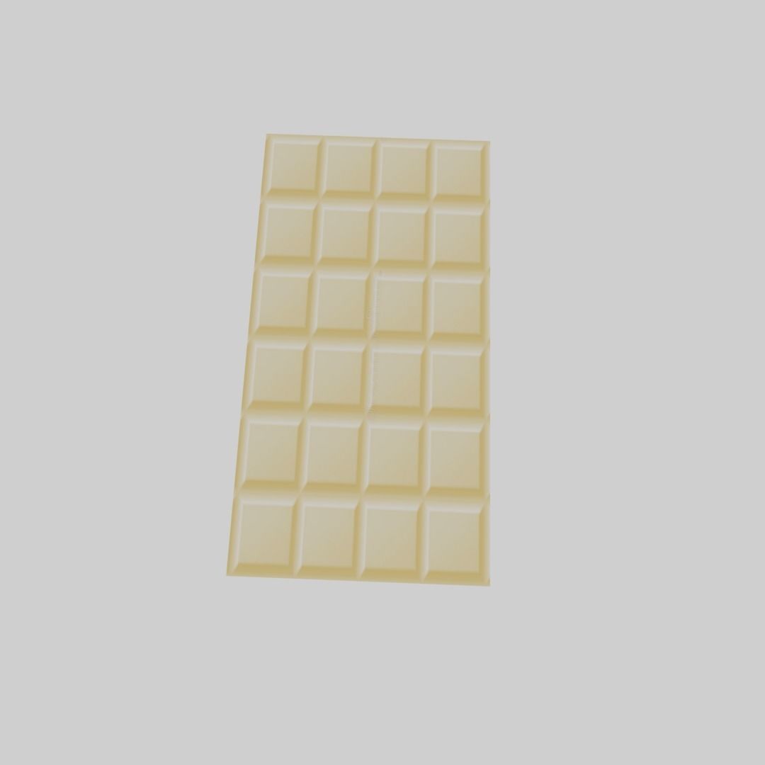 white chocolate bar Low-poly 3D model_3
