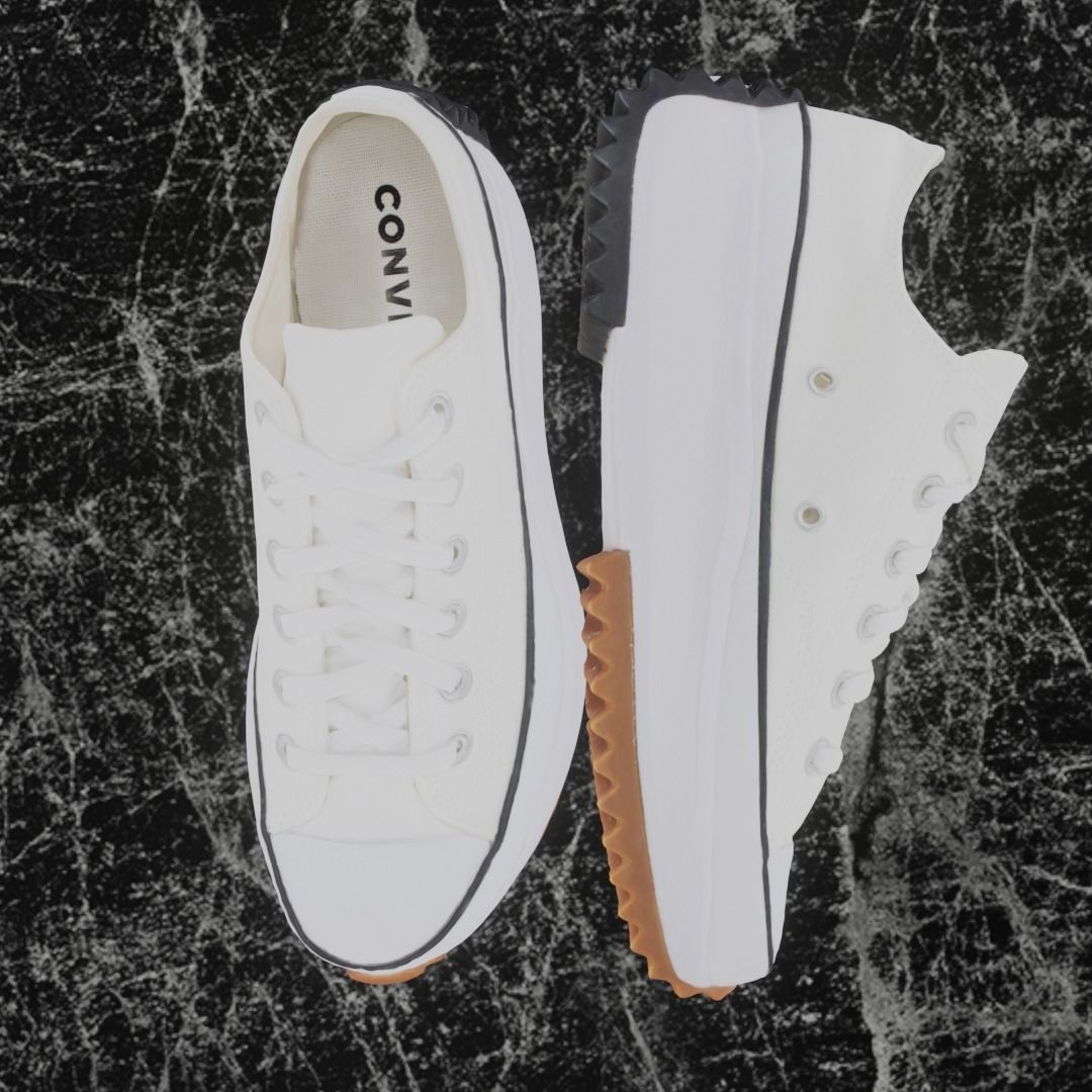 CONVERSE 3D SHOES - WHITE - BROWN LOW Low-poly 3D model_2