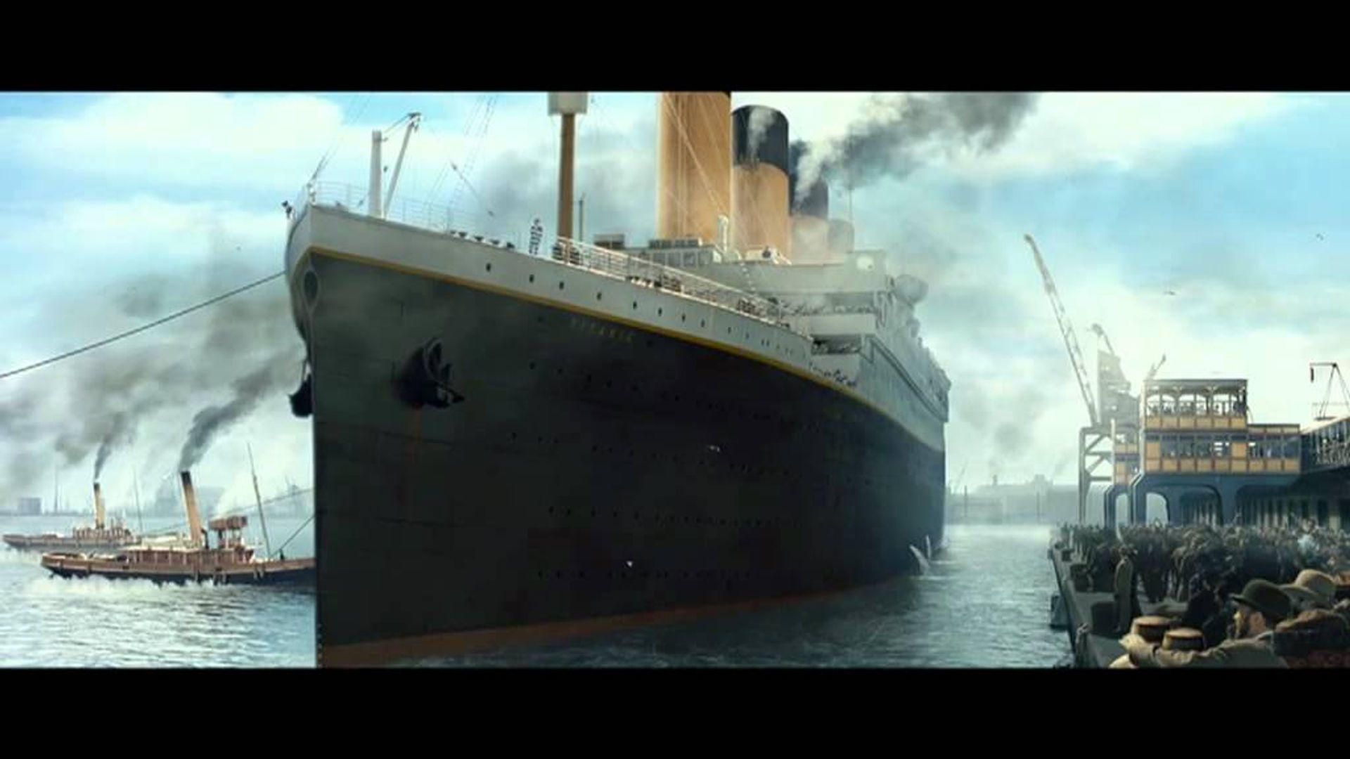 RMS titanic and port movie scene 3D model_3