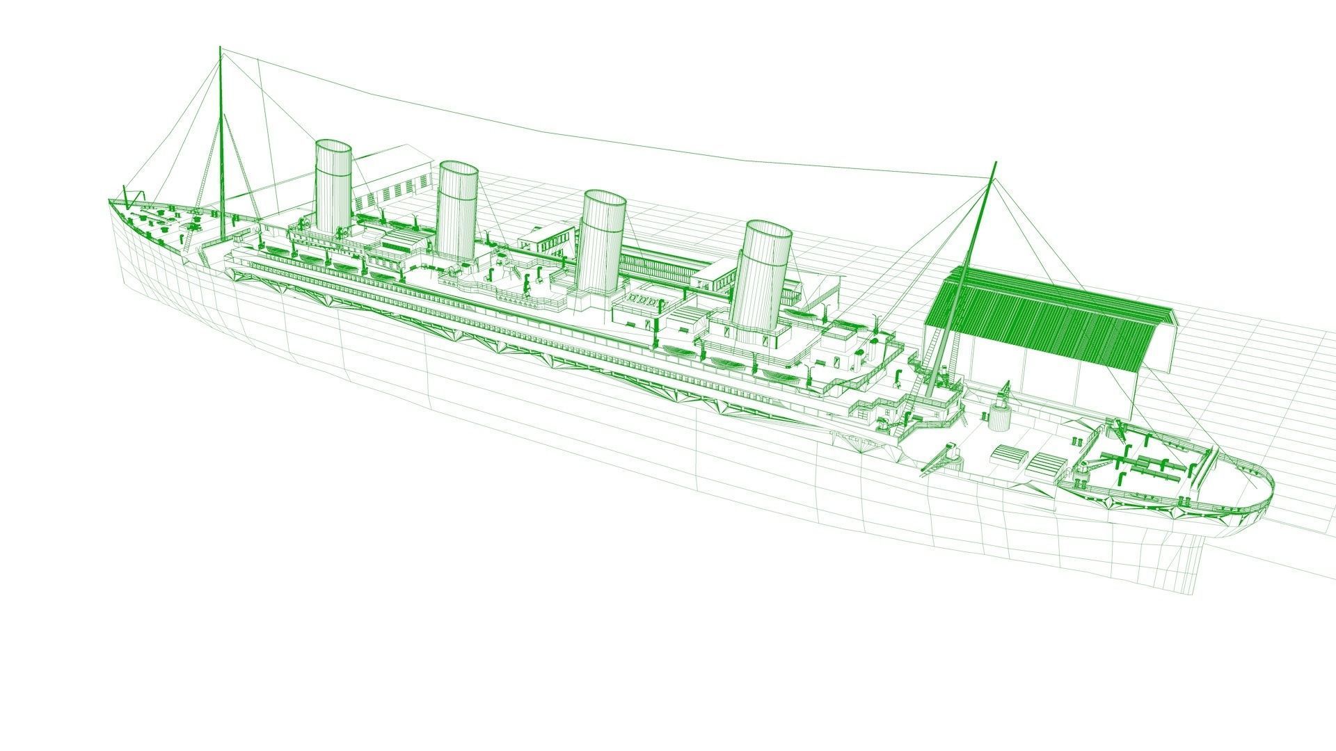 RMS titanic and port movie scene 3D model_12