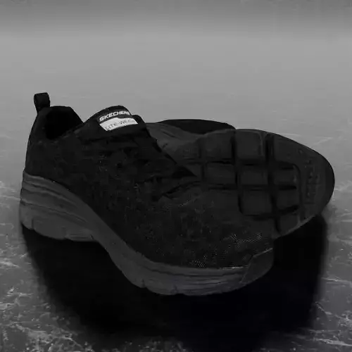 SKECHERS 3D SHOES - BLACK GLITTER Low-poly 3D model