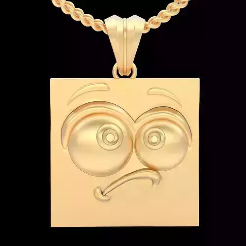 Emoji face  comic silver pendant gold jewelry 3D printable model 3D print model Emoji face  comic silver pendant gold jewelry 3D printable model 3D print model
