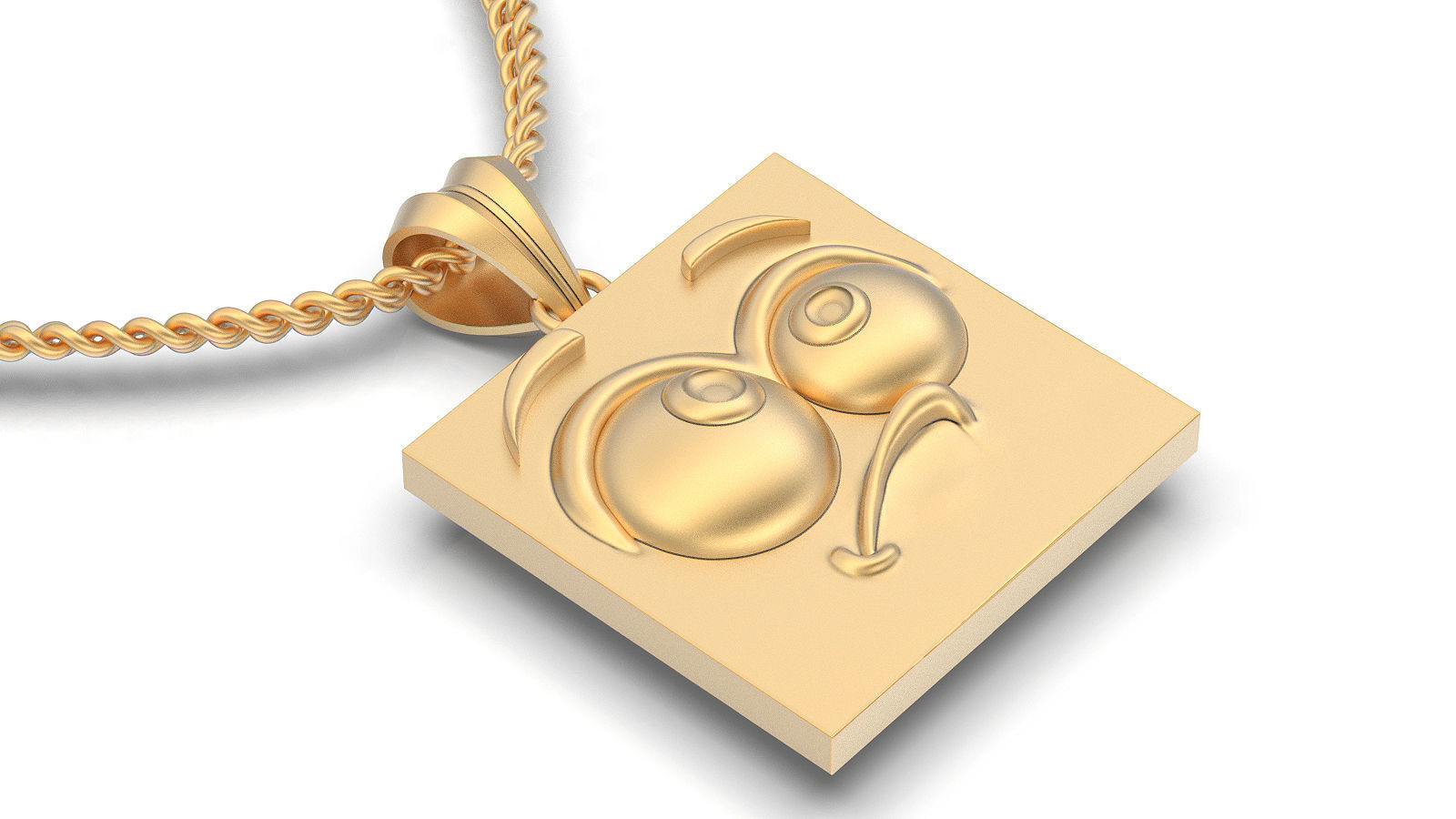 Emoji face  comic silver pendant gold jewelry 3D printable model 3D print model_1