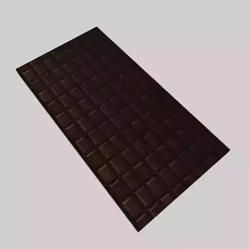 Dark chocolate bar Low-poly 3D model