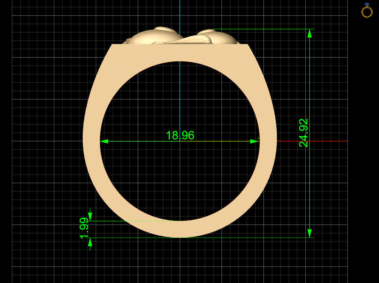 Emoji face comic ring silver gold jewelry 3D printable model 3D print model_8
