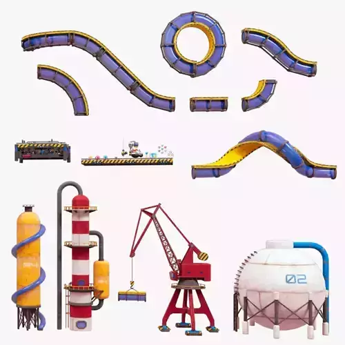 Sonic Chemical Plant BUILDER Low-poly 3D model