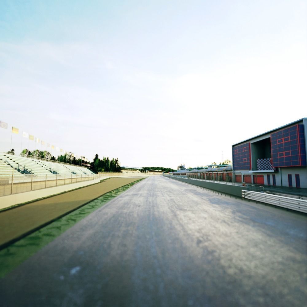Imola Circuit - Enzo and Dino Ferrari Circuit - Italy Low-poly 3D model_4