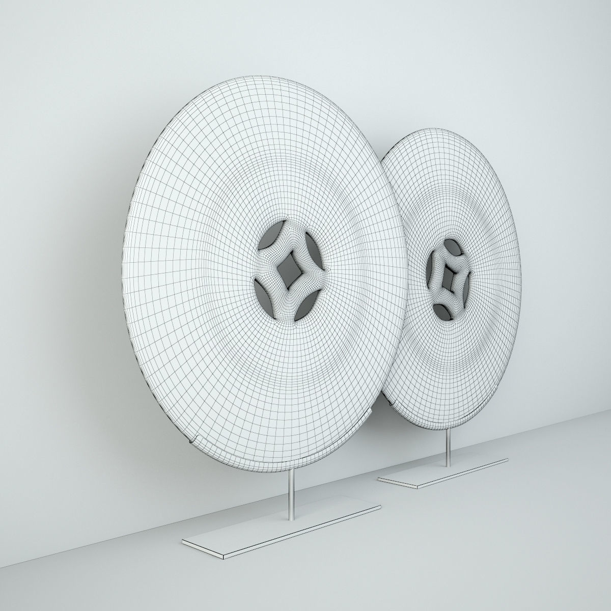 Blue and White Ceramic Disks 1 3D model | CGTrader