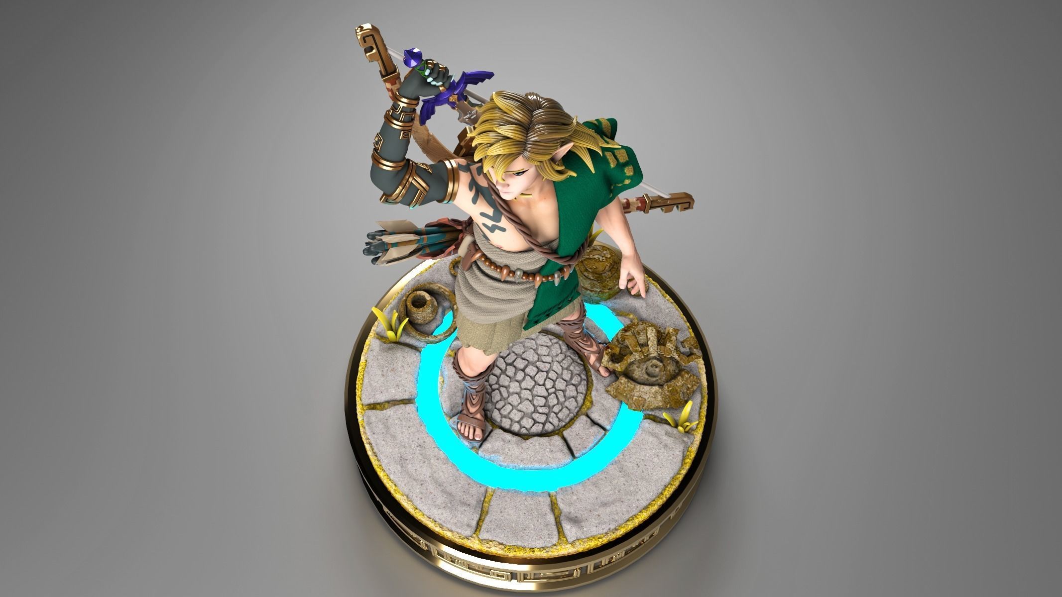 Link HD Statue - Zelda Tears Of The Kingdom - TOTK 3D print model_4