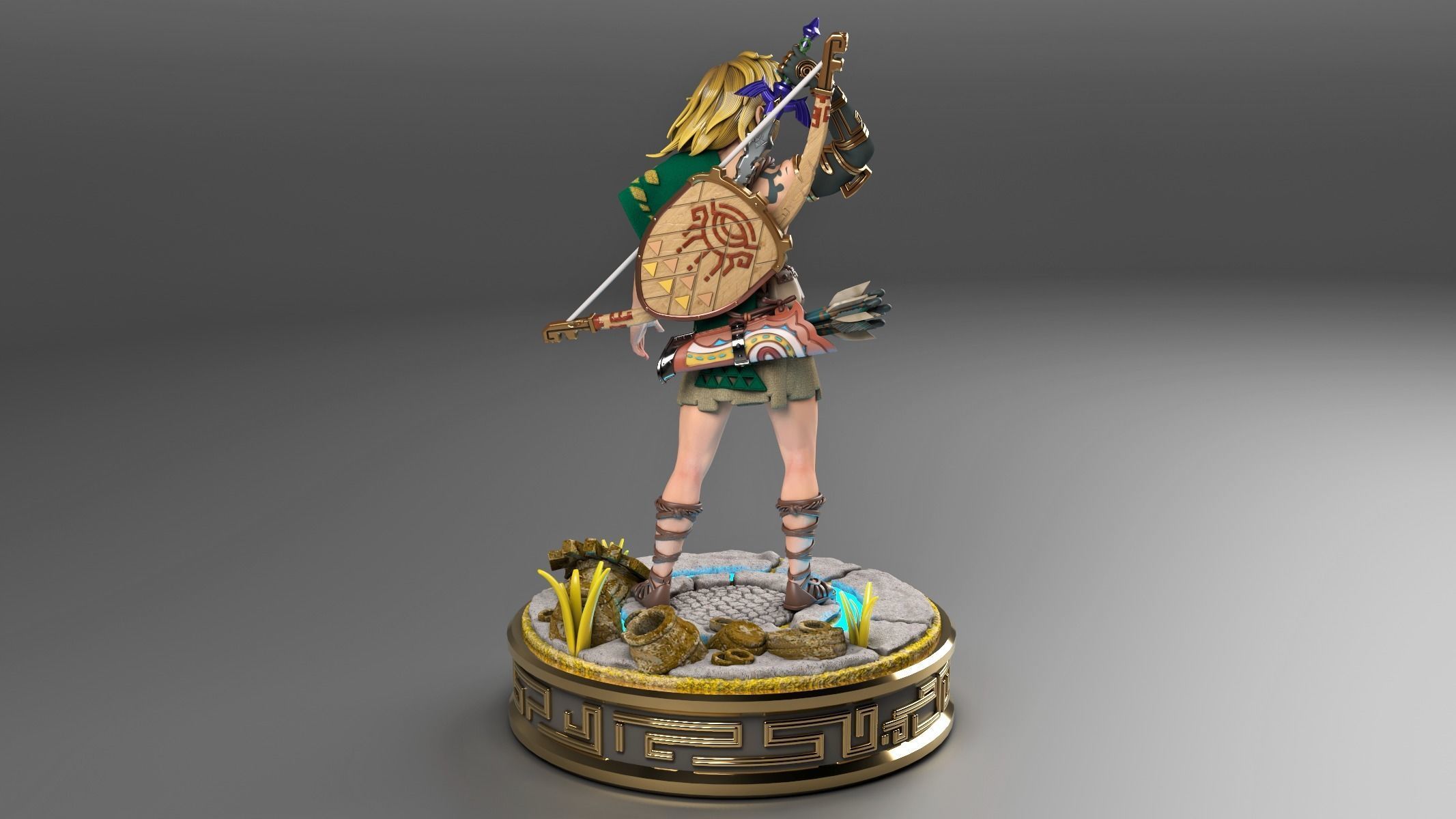 Link HD Statue - Zelda Tears Of The Kingdom - TOTK 3D print model_3