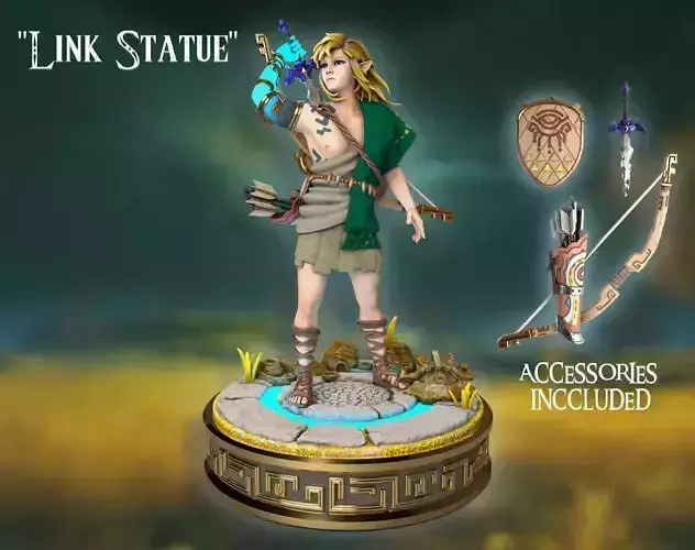 Link HD Statue - Zelda Tears Of The Kingdom - TOTK 3D print model