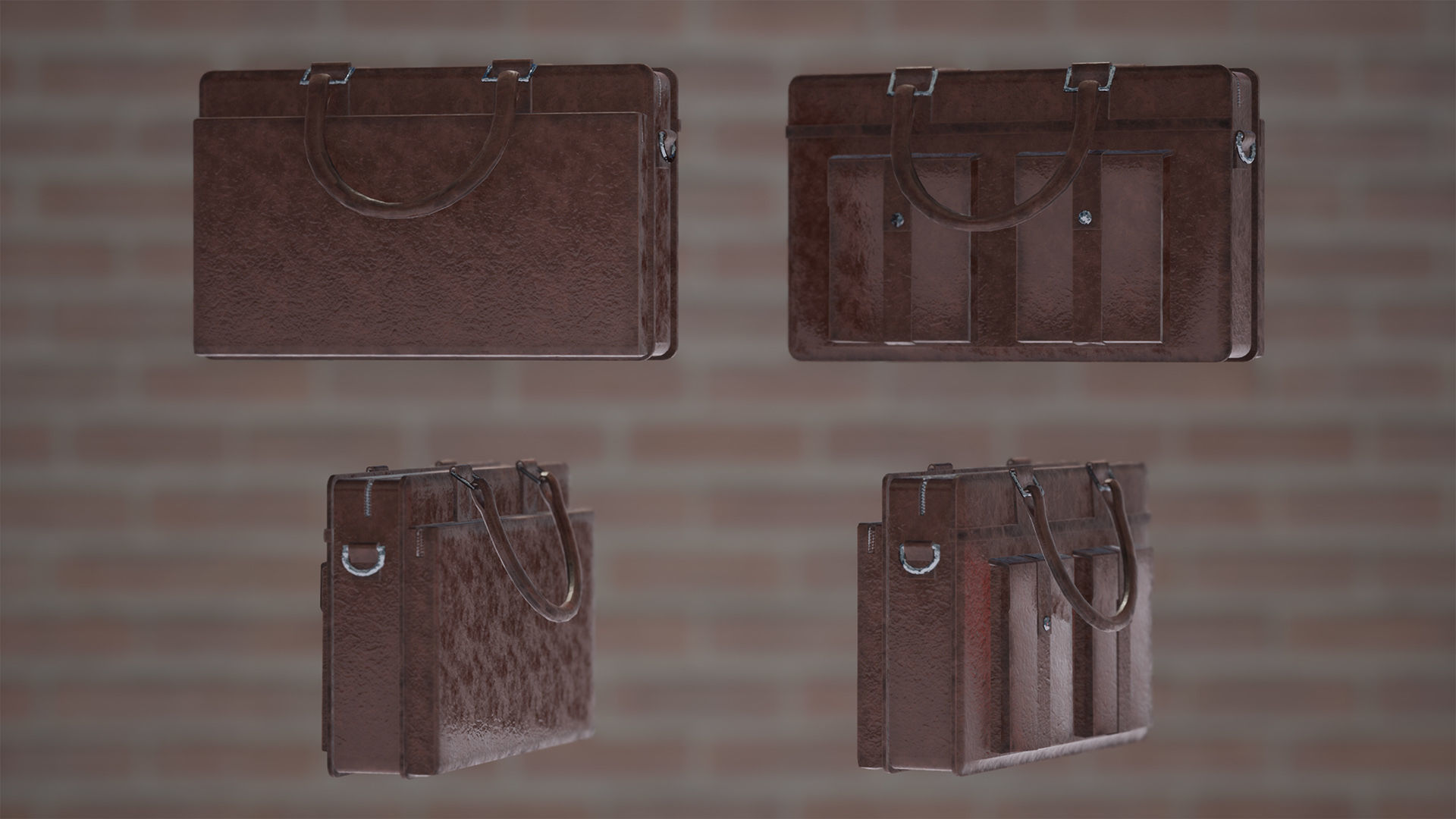 Briefcase Package 11 Assets Low-poly 3D model_8