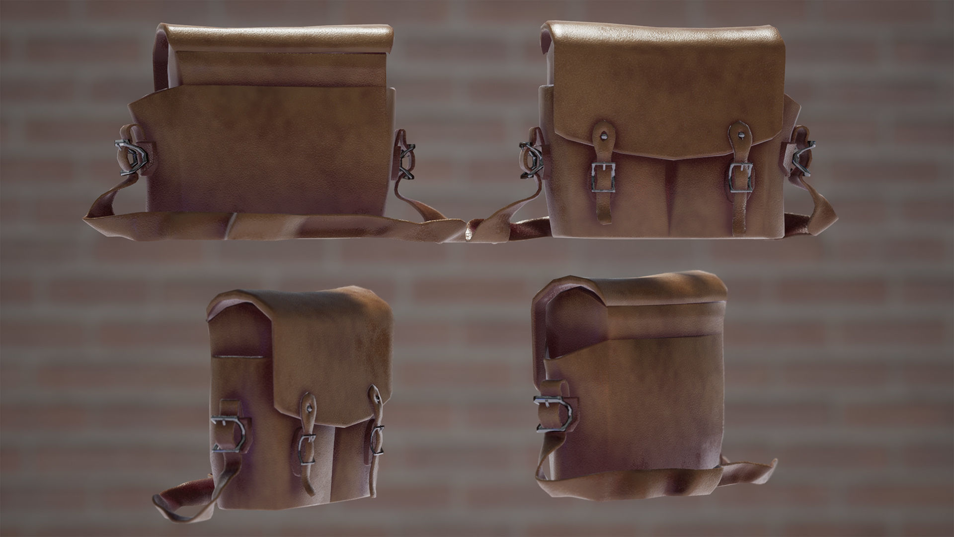 Briefcase Package 11 Assets Low-poly 3D model_6