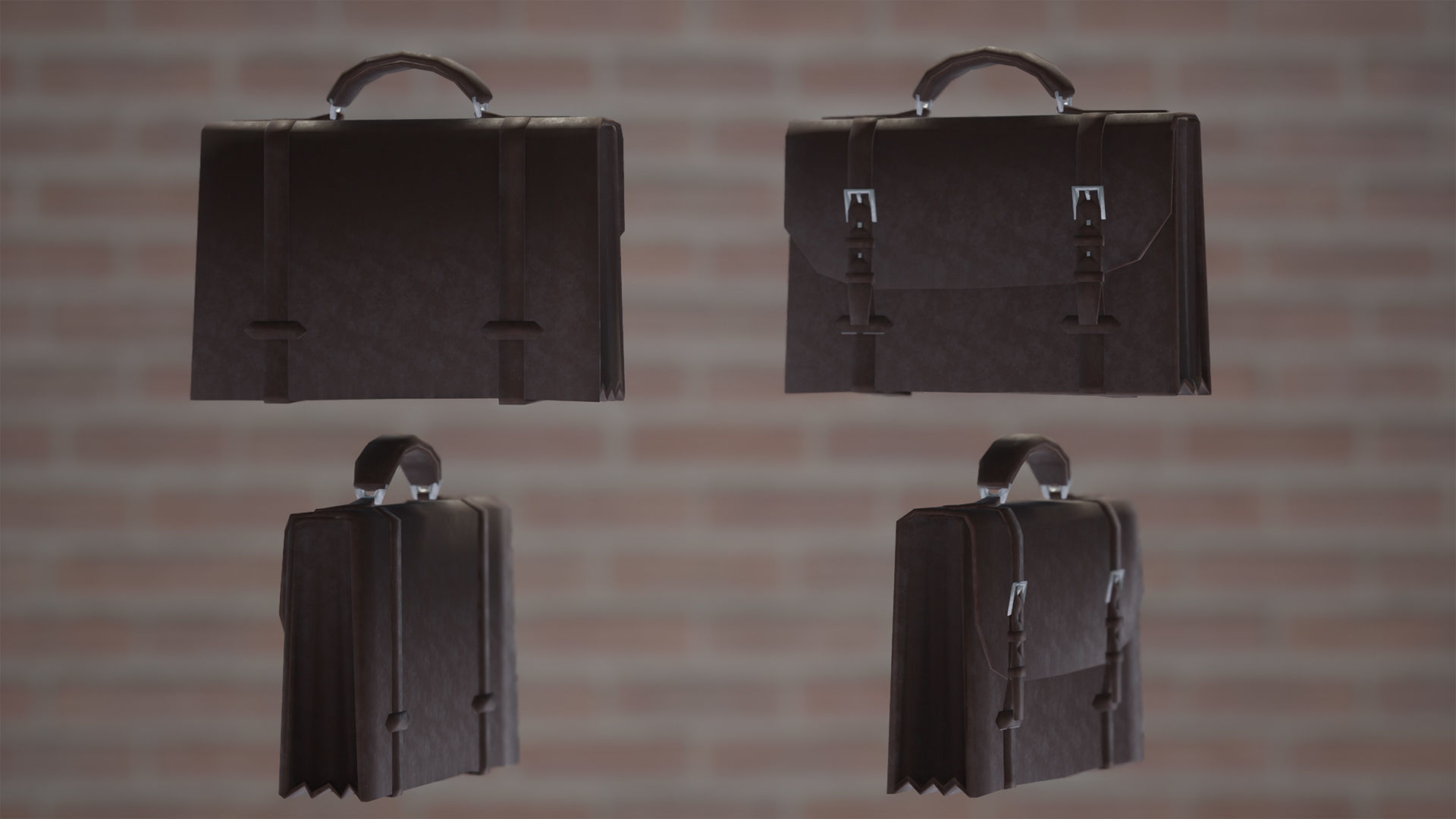 Briefcase Package 11 Assets Low-poly 3D model_10