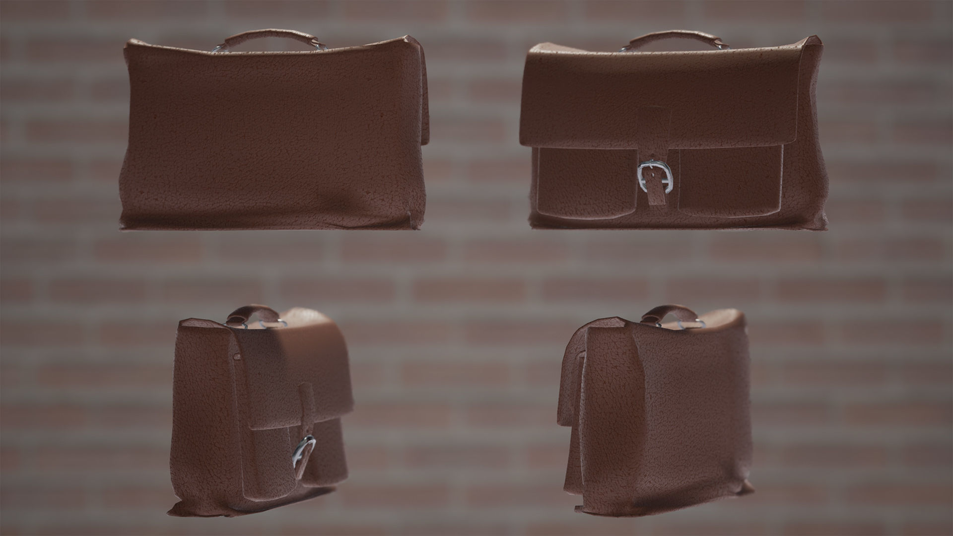 Briefcase Package 11 Assets Low-poly 3D model_9
