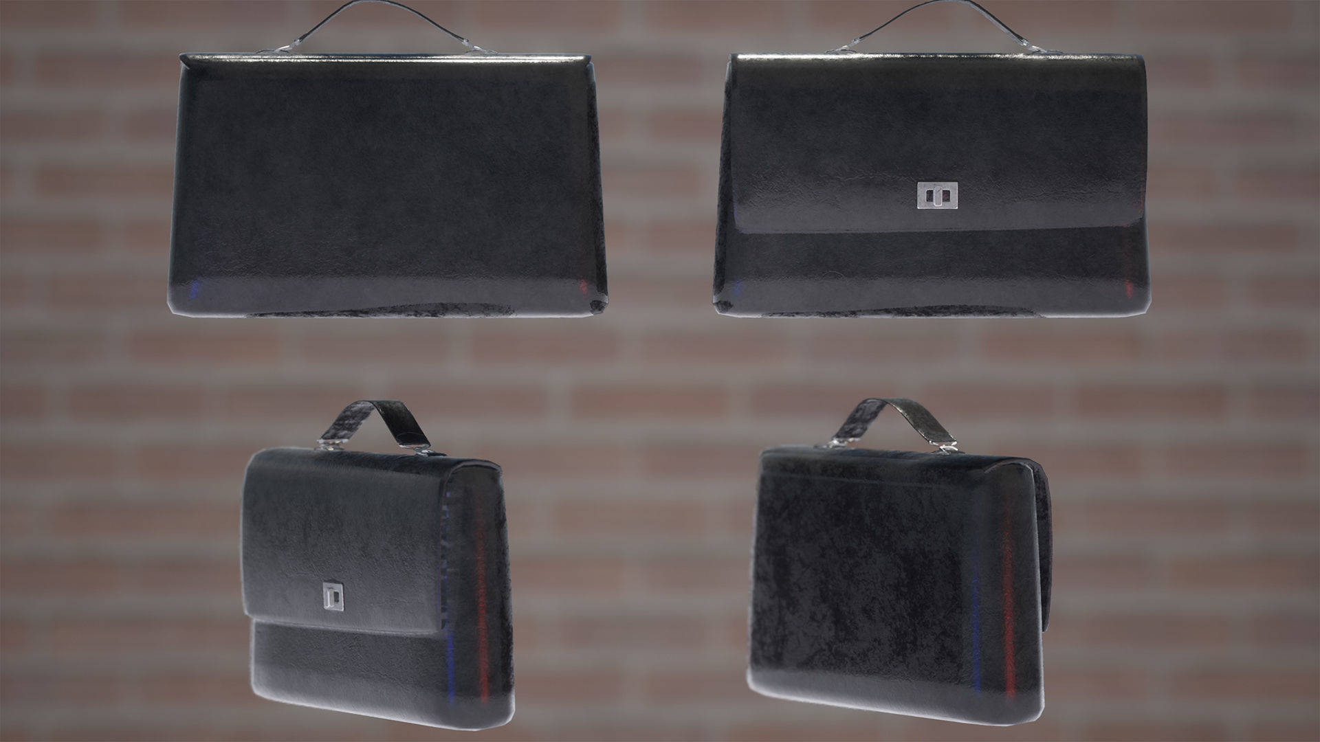 Briefcase Package 11 Assets Low-poly 3D model_3