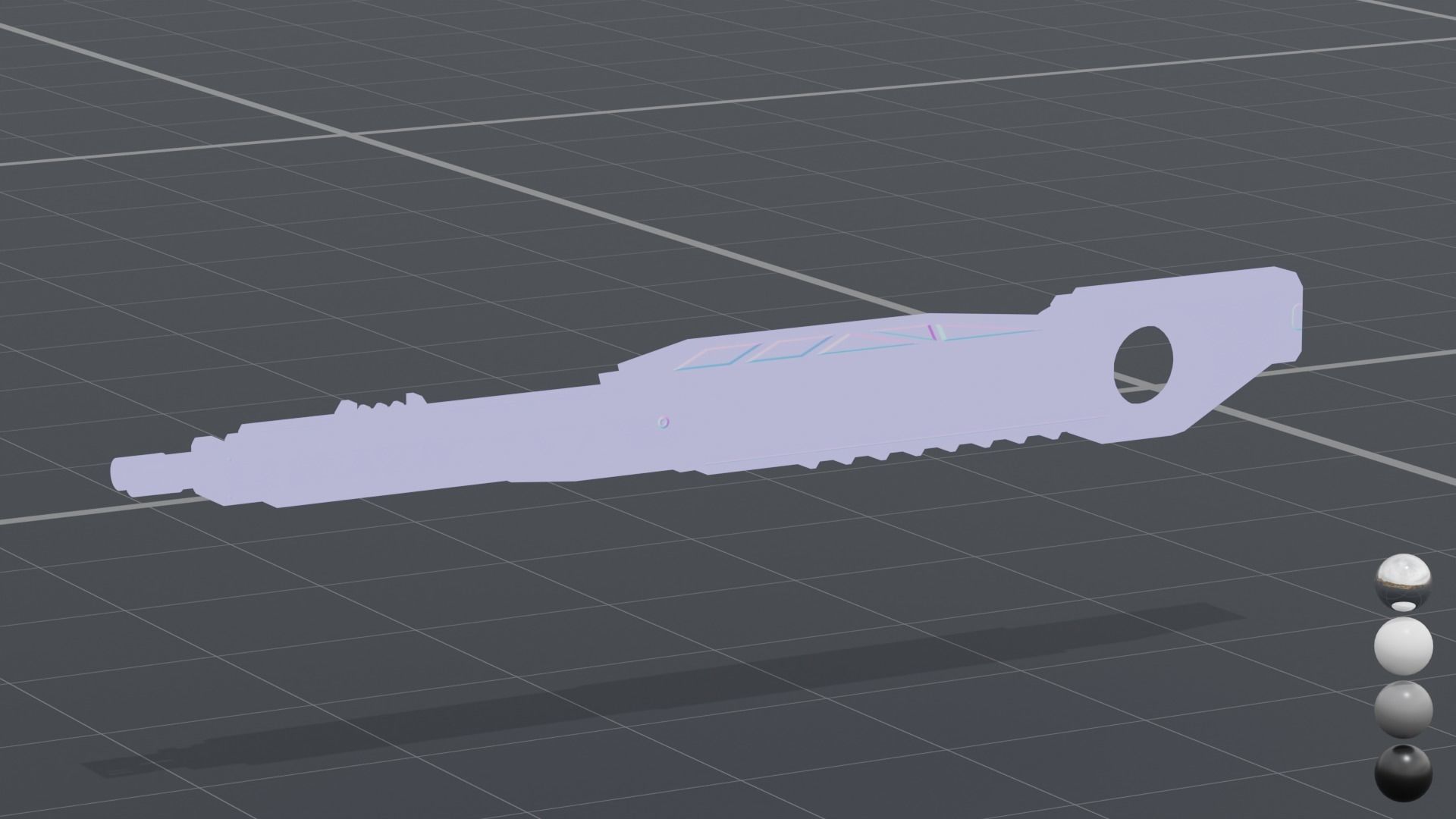 Twin barrel  sci-fi auto cannon Low-poly 3D model_19