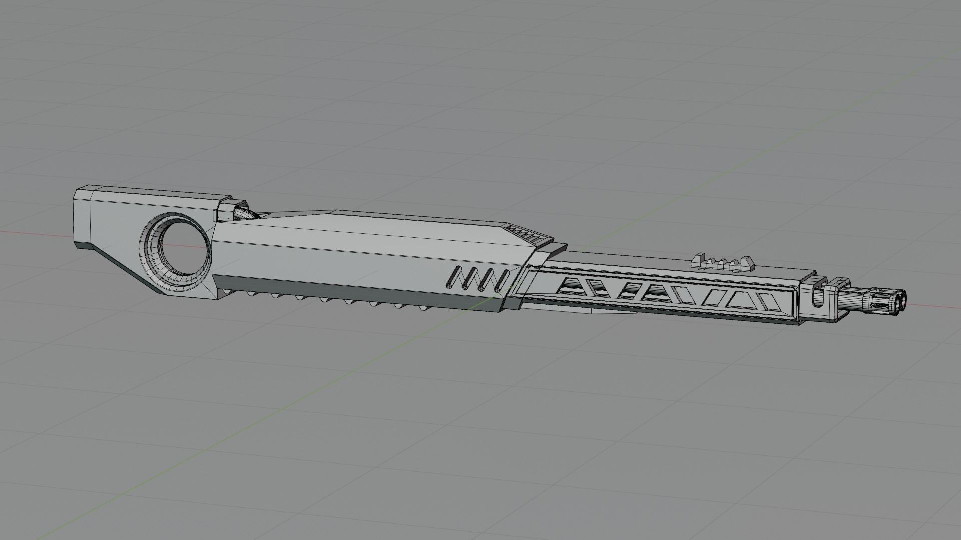 Twin barrel  sci-fi auto cannon Low-poly 3D model_13