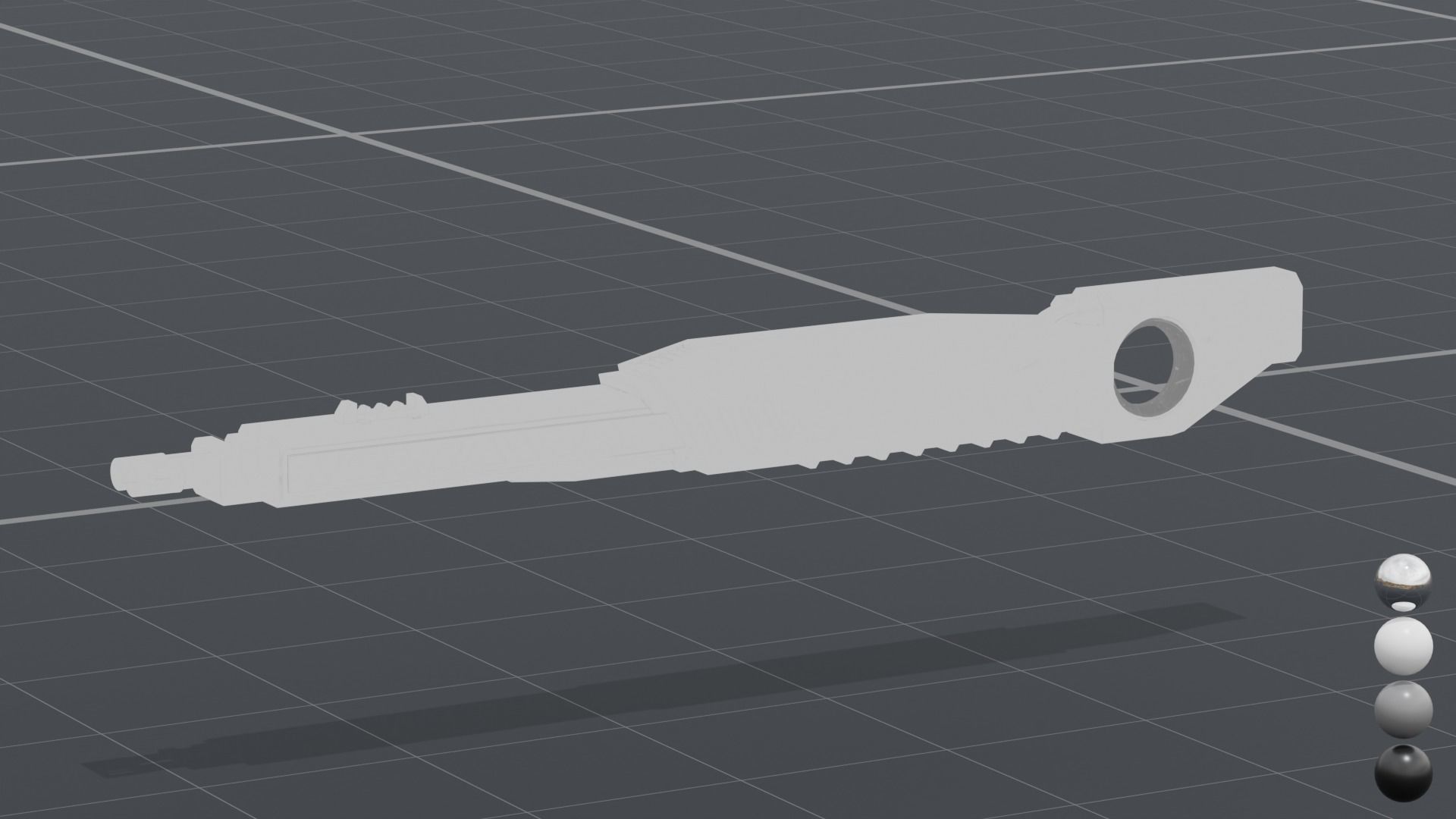 Twin barrel  sci-fi auto cannon Low-poly 3D model_18