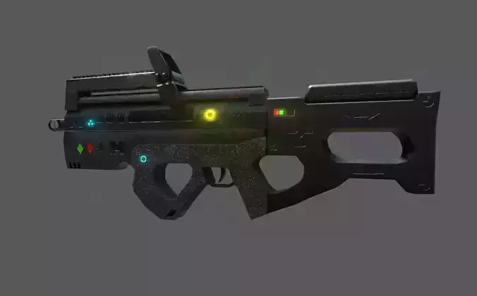 Sci - fi PUBG PBR Gun game ready asset Low-poly 3D model