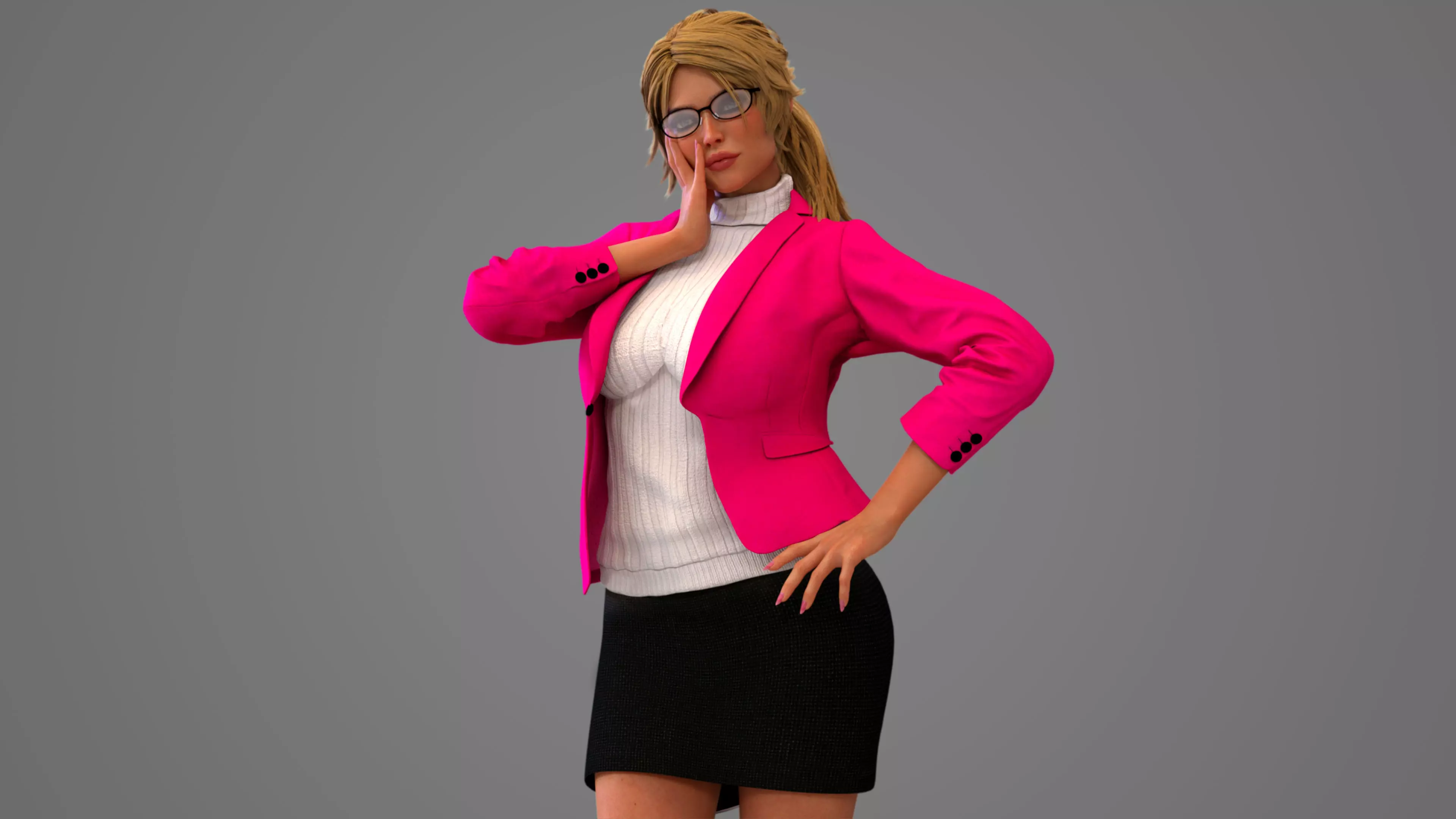 Girl Secretary 3D model