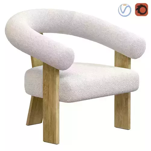 Boucle Curved Armchair Life Interiors