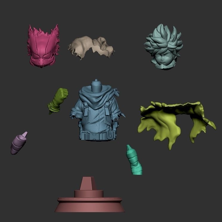 vigilante deku bust 3D print model_3