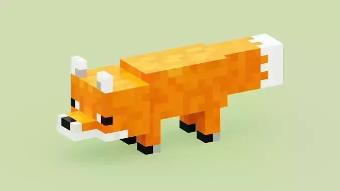 Minecraft Fox Low-poly 3D model