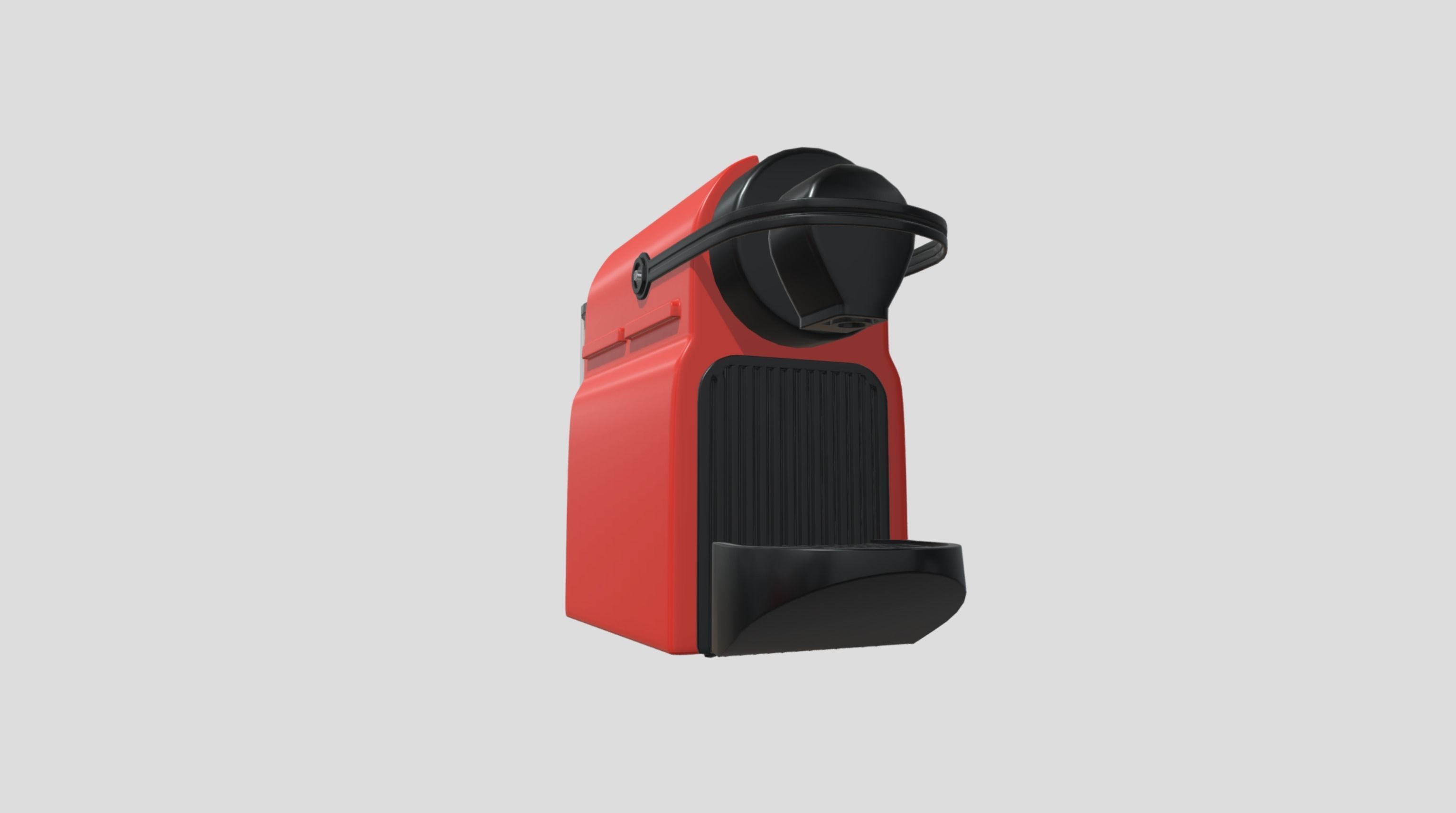 Red Coffee Machine Low-poly 3D model_9
