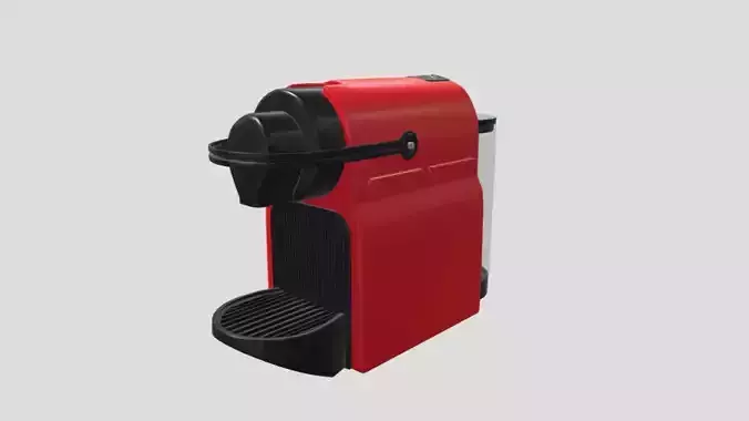 Red Coffee Machine Low-poly 3D model
