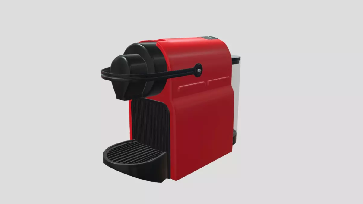 Red Coffee Machine Low-poly 3D model_0