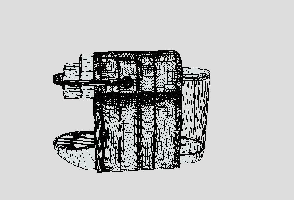 Red Coffee Machine Low-poly 3D model_6