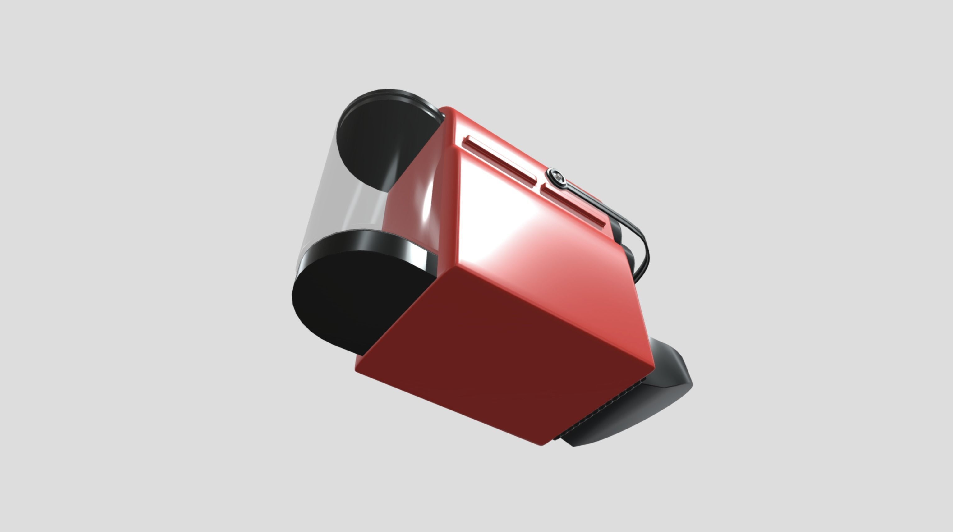 Red Coffee Machine Low-poly 3D model_8