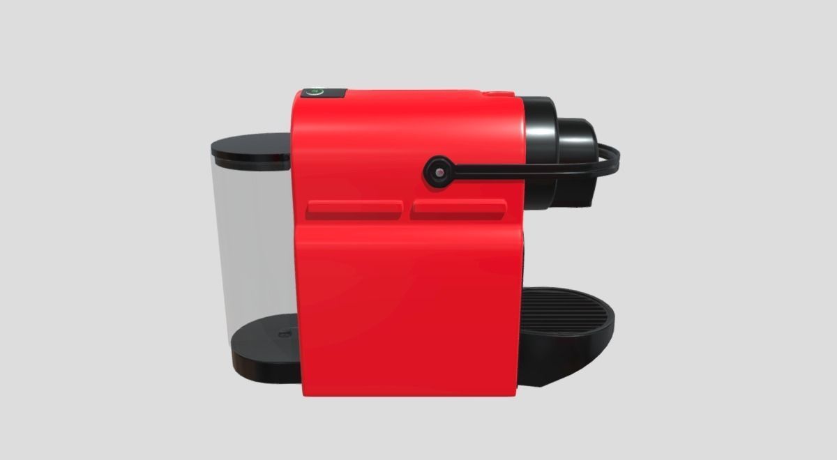 Red Coffee Machine Low-poly 3D model_1
