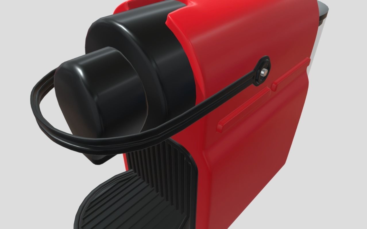 Red Coffee Machine Low-poly 3D model_5