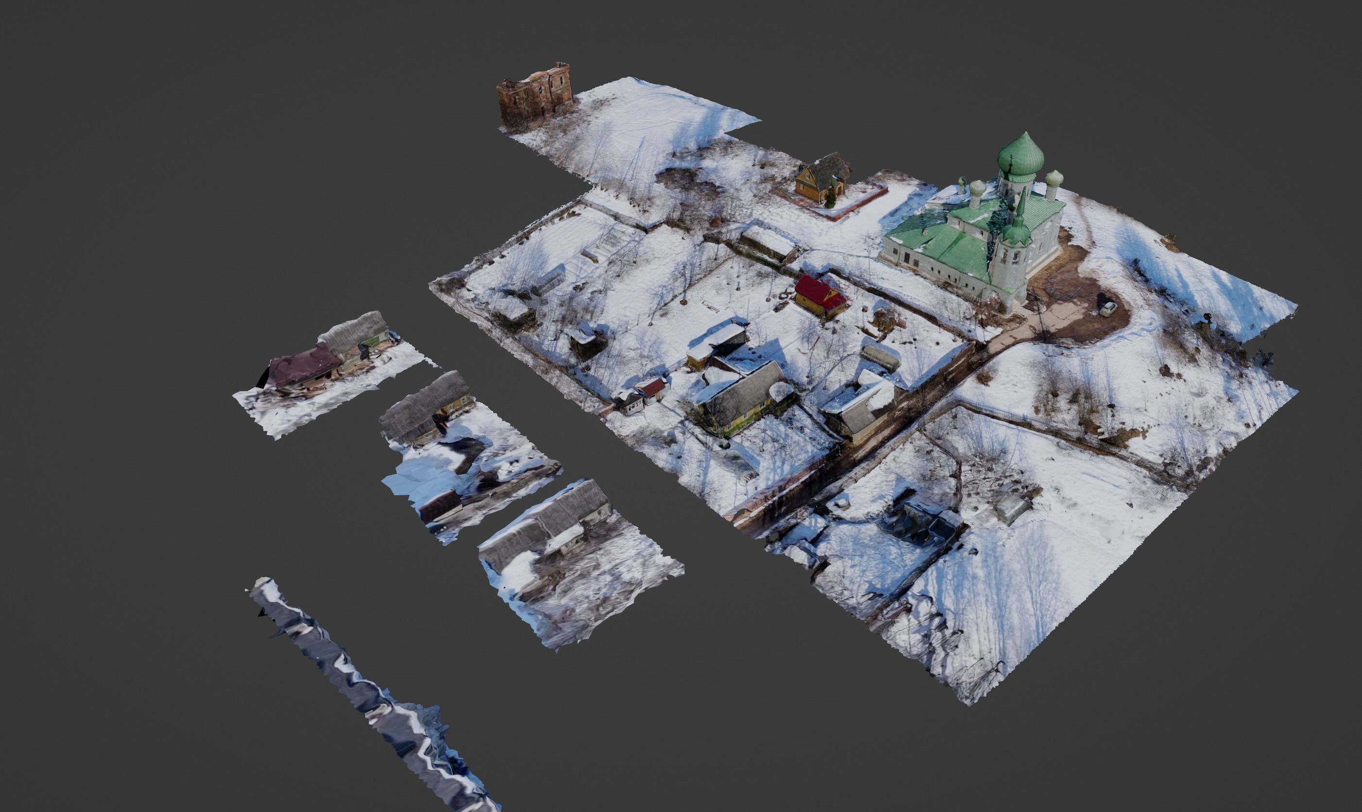 Church and Village Photoscan 3D model_6