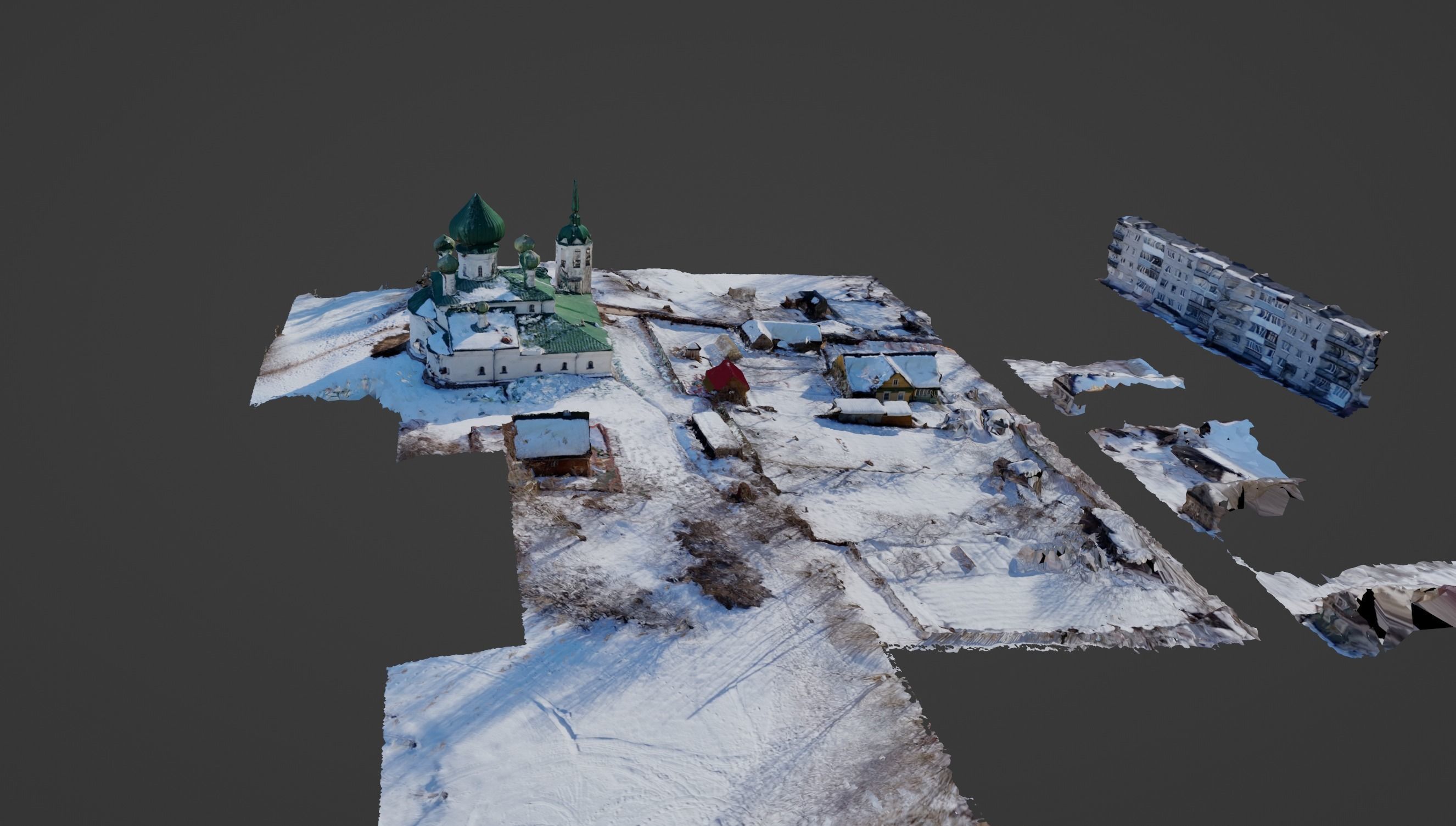 Church and Village Photoscan 3D model_4