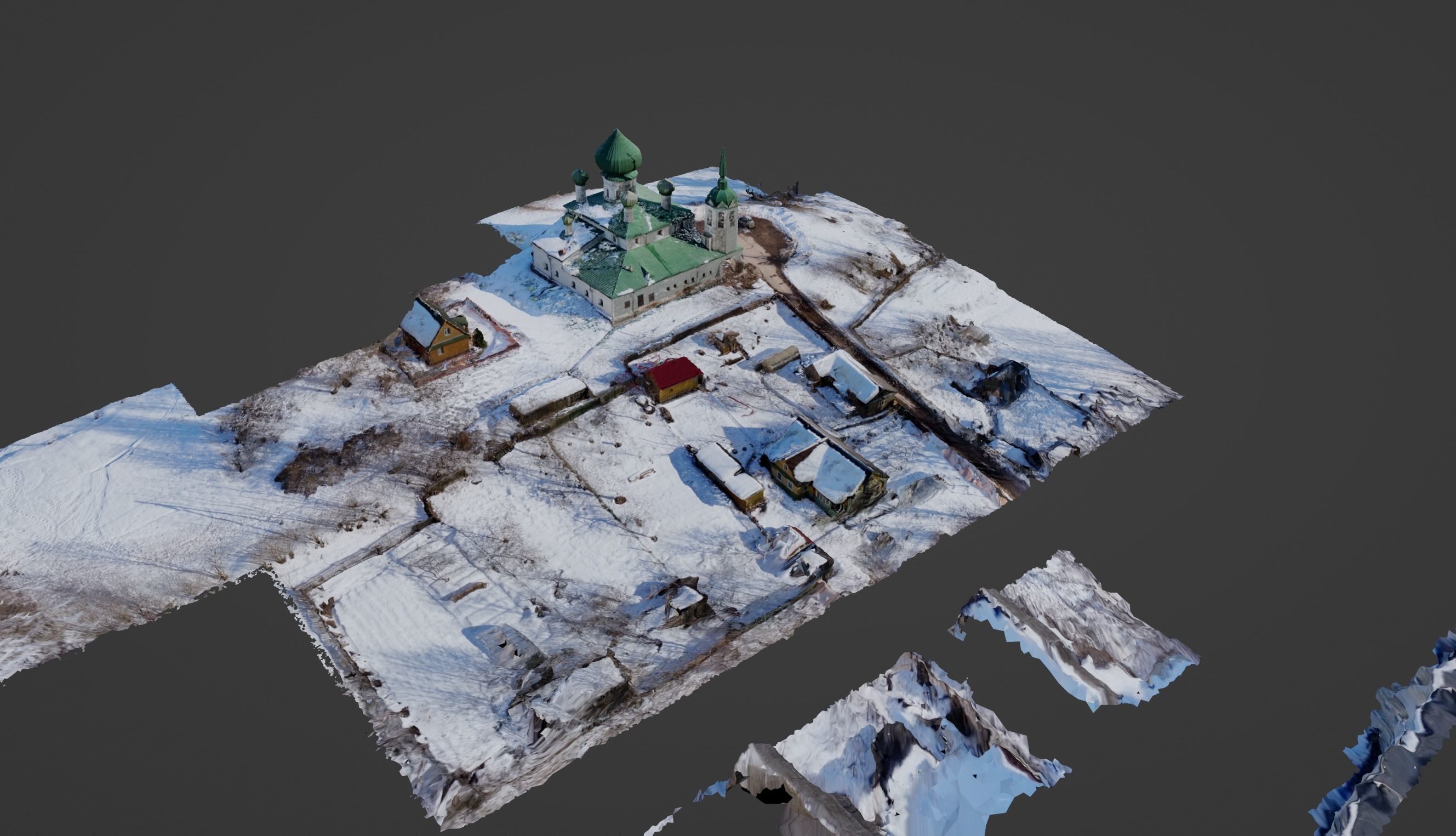 Church and Village Photoscan 3D model_5