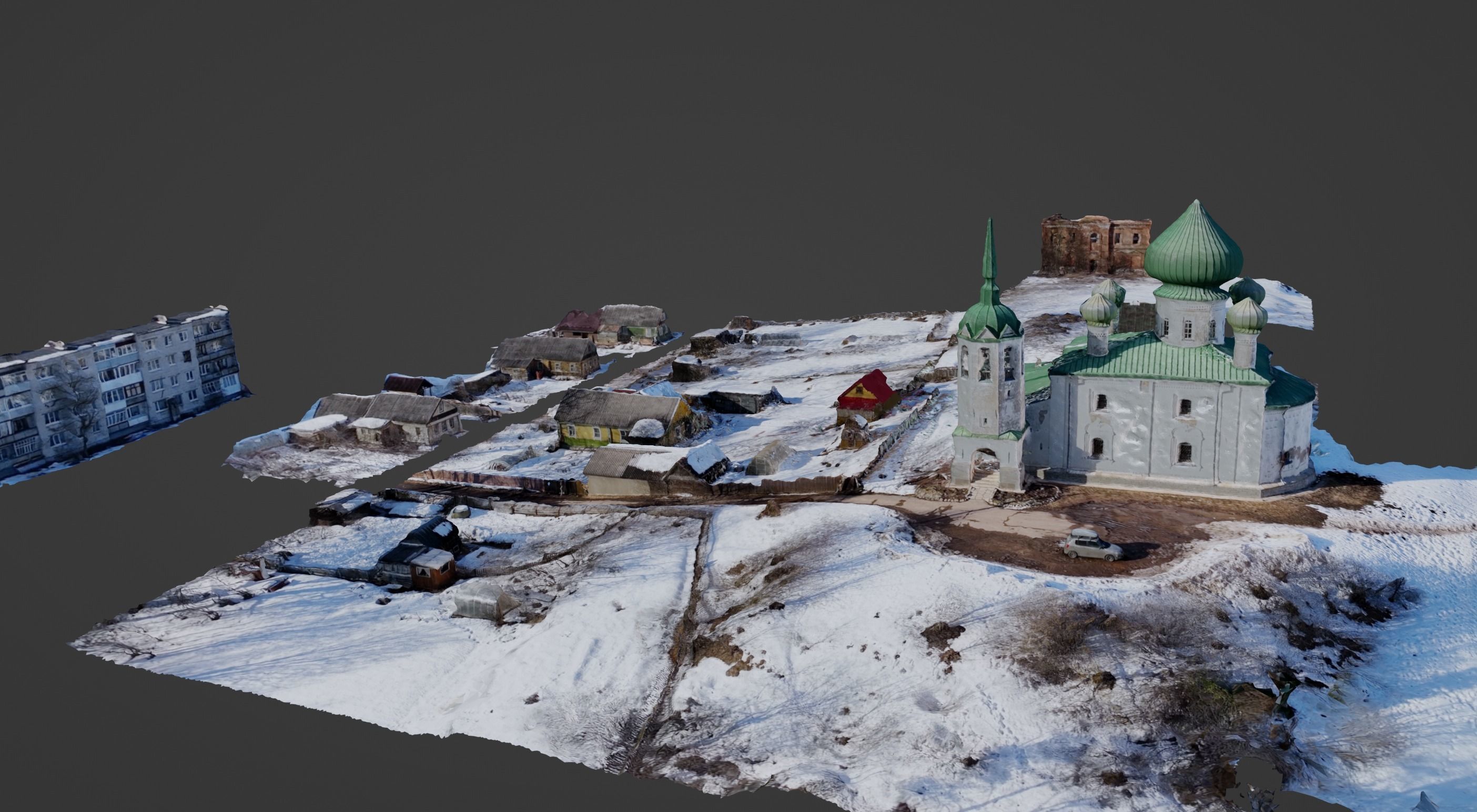 Church and Village Photoscan 3D model_1