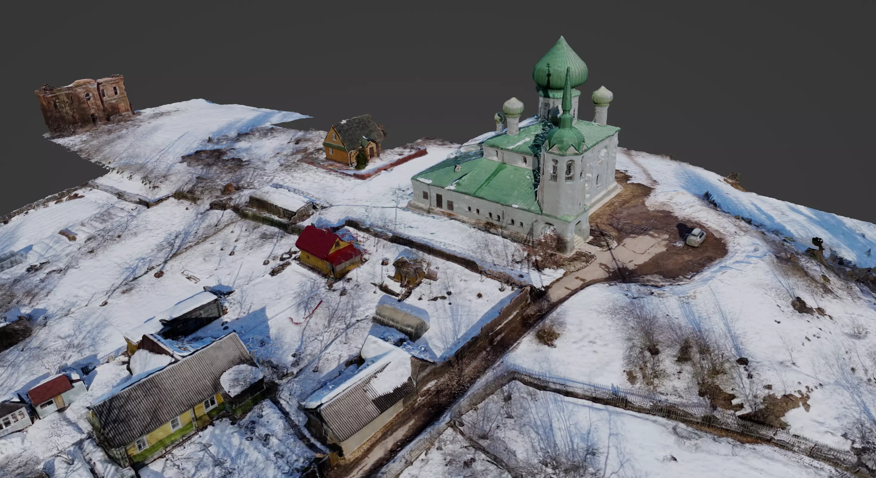 Church and Village Photoscan 3D model_0