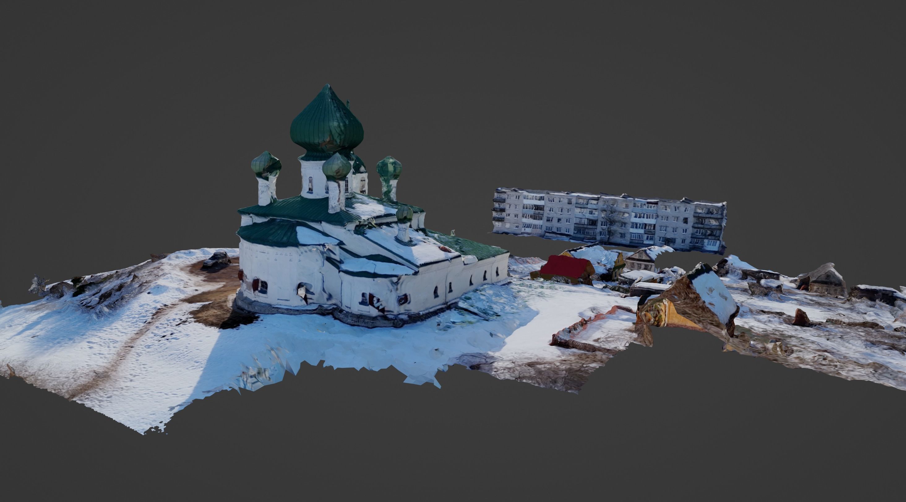 Church and Village Photoscan 3D model_3