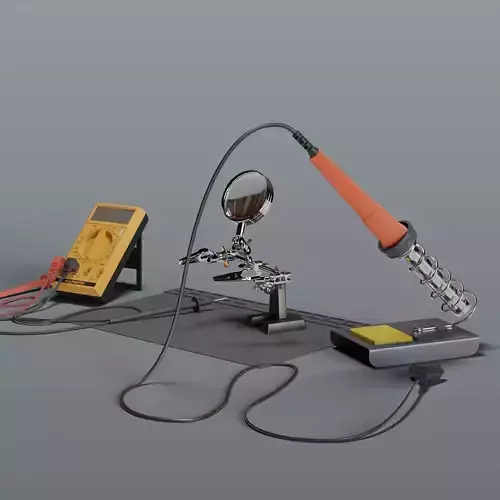 Electronic Soldering Kit Low-poly 3D model